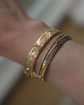 2-in-1 Vintage Bangle Polished or Engraved 18K Gold 1950s
