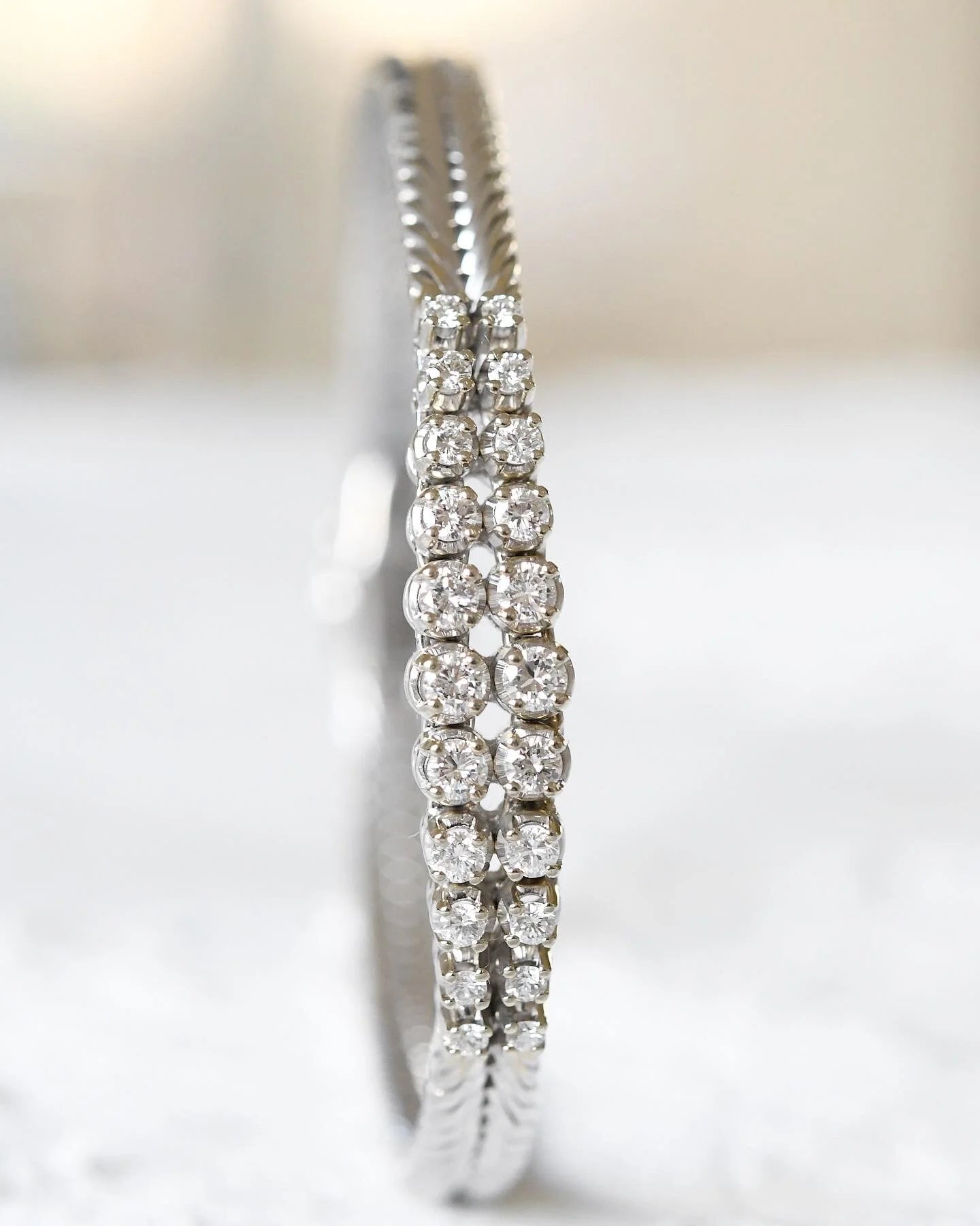 Special Danish 1.20ct Diamond Bracelet 18K White Gold 26grams