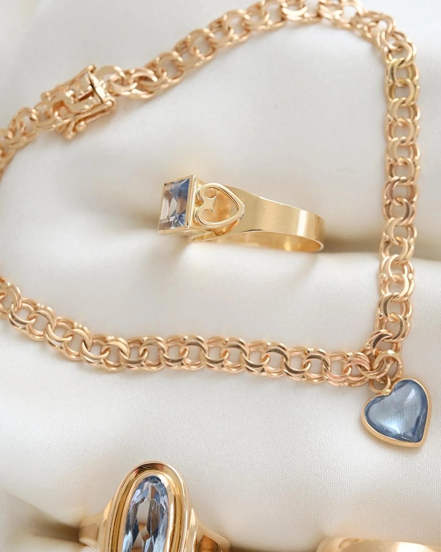 The Blue Collection 18K Gold Bracelet & Rings
