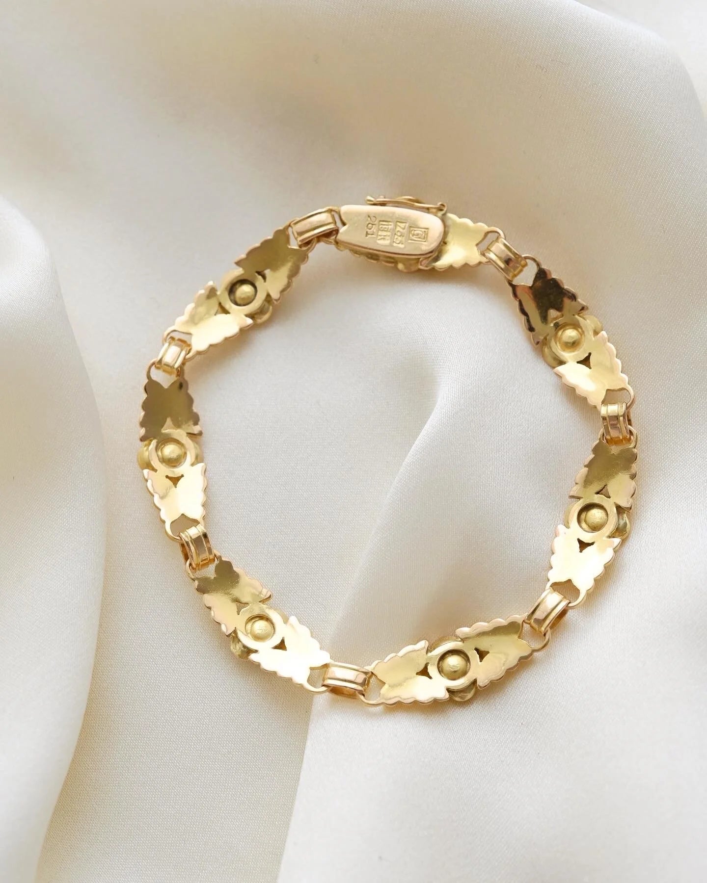 Rare Iconic Georg Jensen Flower Dream Bracelet 18K Gold Beg. 1900s