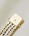 Amazing Danish Vintage Double Row Geneva Bracelet 14K Gold