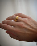 Luminous Perfect Satin Feel Antique Stacking Ring 23K Gold 1939