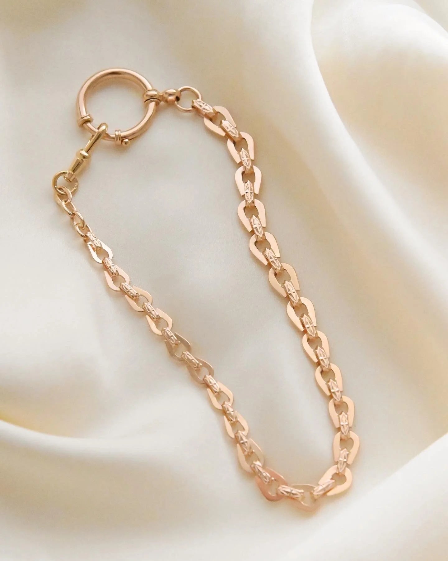 Sublime Rose Gold Watch Chain Antique 18K Gold