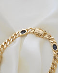 Heavy, Deluxe Midnight Blue Sapphire x 18K Gold Bracelet 1984