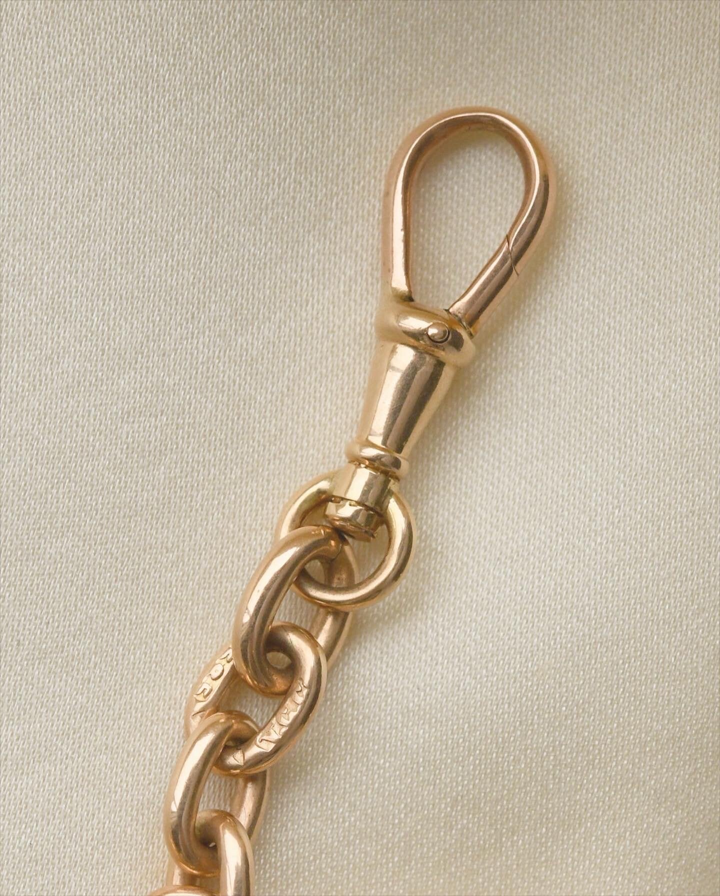 12 Inches Antique Watch Chain in Rose Gold 14K 1910s