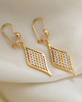 Sexy Dangling Earrings 18K Tri Color Gold 1970