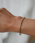 Perfect Two Tone 18K Gold Biker Link Bracelet Swedish Vintage