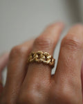 Swedish Mid Century Link Ring 18K Gold 1960s