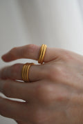 Set of TWO Size 5 Extraordinary Antique Art Deco Bands 23K Gold 1927 and 1933