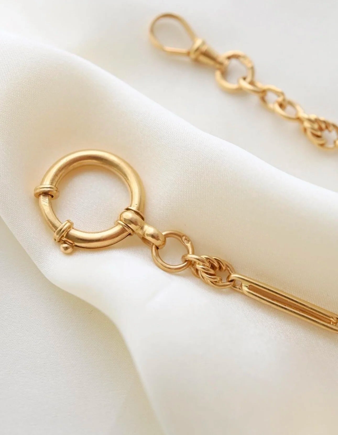 Extraordinary Heavy Antique Watch Chain 18K Gold 1900s