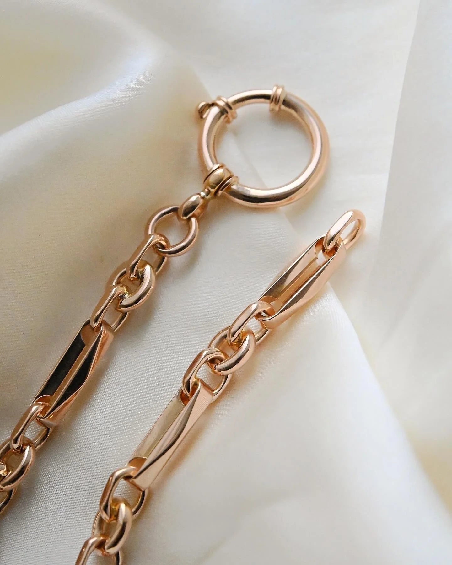 Magnificent Dream Bracelet Antique Watch Chain Sizeable 18K Rose Gold 1910