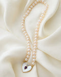 Pearl Dream Choker with Amethyst, Mother of Pearl and 18K Gold