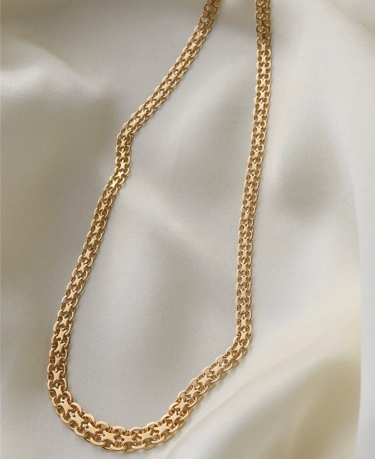 Beautiful Swedish X Link Chain 18K Gold 1960