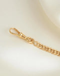 Rare Long 18K Solid Gold Antique Curb Link Chain Beg 1900s