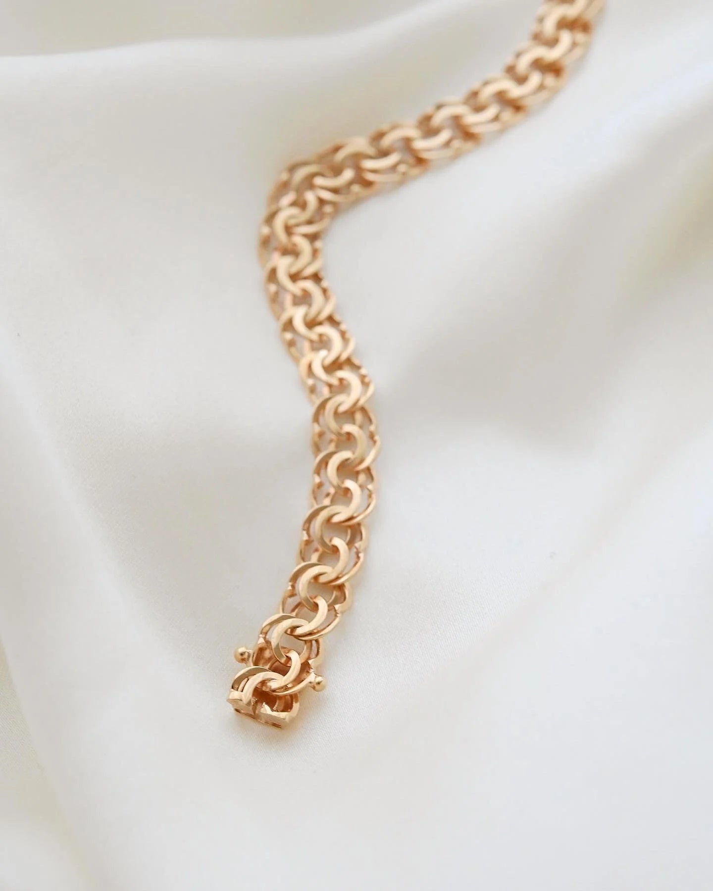 Stunning Swedish Link Bracelet Fully Hallmarked 18K Gold 1968