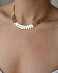 Outstanding Danish Vintage Bee Cell Link Necklace 14K Gold