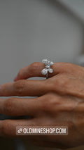 Estate Butterfly Ring 0.95 Carats VS Diamonds 18K White Gold