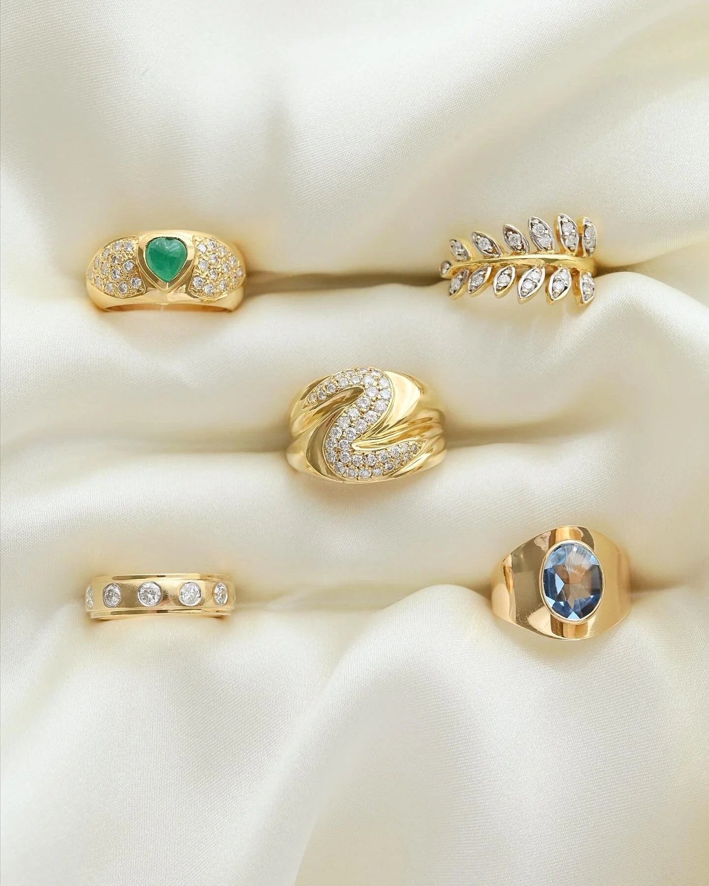Sublime Z Diamond Vintage Cocktail Ring 11 Grams 18K Gold