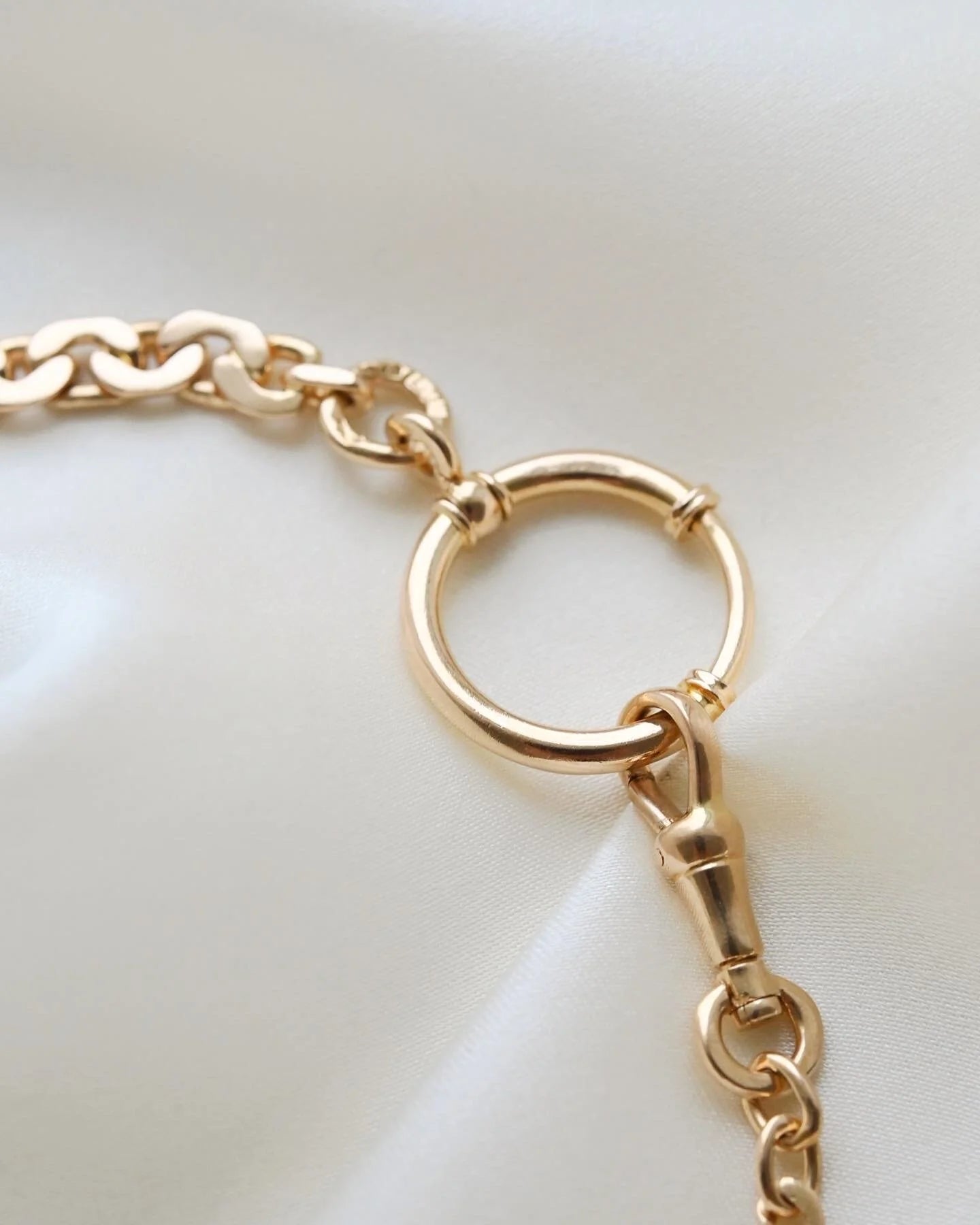 Antique Virola Link Watch Chain 18K Gold 1937