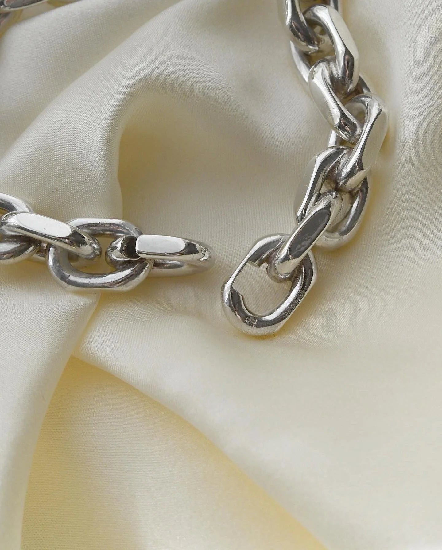 Gorg 72 Grams Danish Vintage Anchor Bracelet Sterling  Silver
