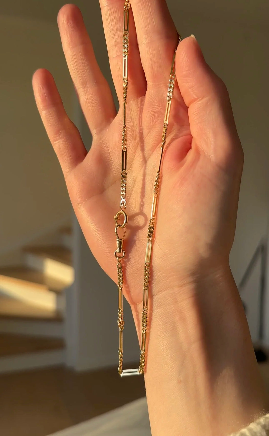Ultra Rare Antique Watch Chain 16.5 Inches 18K Gold 1900s