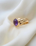 Swedish Vintage Cabochon Amethyst Ring 18K Gold