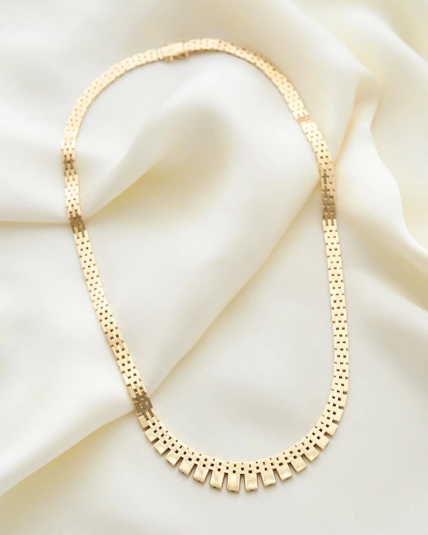 Extraordinary Perfect Danish Link Necklace by Sigurd Rnna 14K Gold