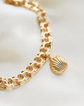 Last of Two Vintage Sea Shell Pearl Charm Bracelets 18K Gold
