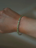 Beautiful Rare Peridot Tennis Bracelet Sterling Silver Sweden