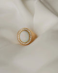 Gorg Opal x Diamond Ring 18K Gold Swedish Vintage Mid 1900s
