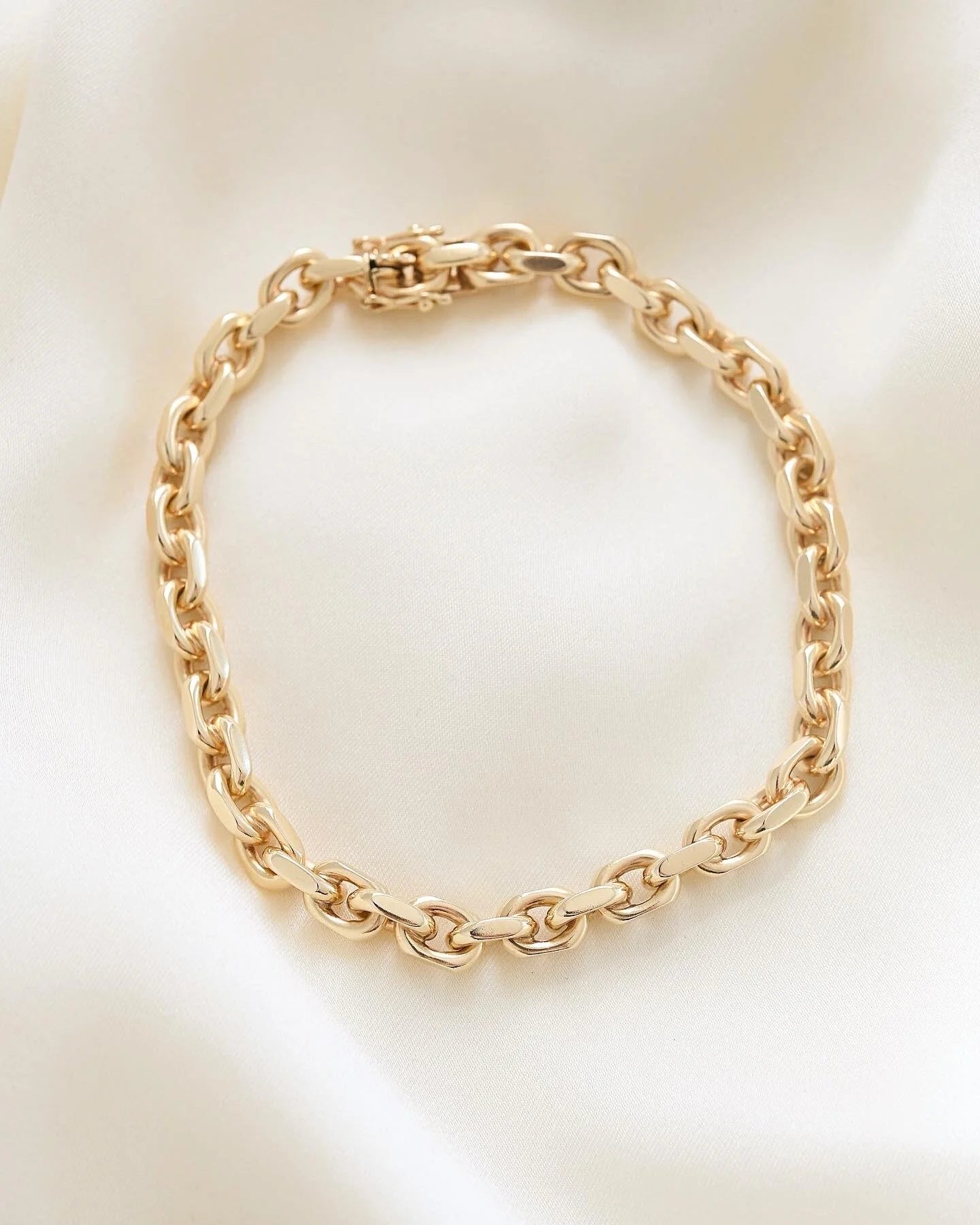 Super Gorg Perfect Danish Anchor Link Bracelet 14K Gold 1970