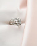 Stunning 18K White Gold Ring w Aquamarine and Diamonds 18K White Gold