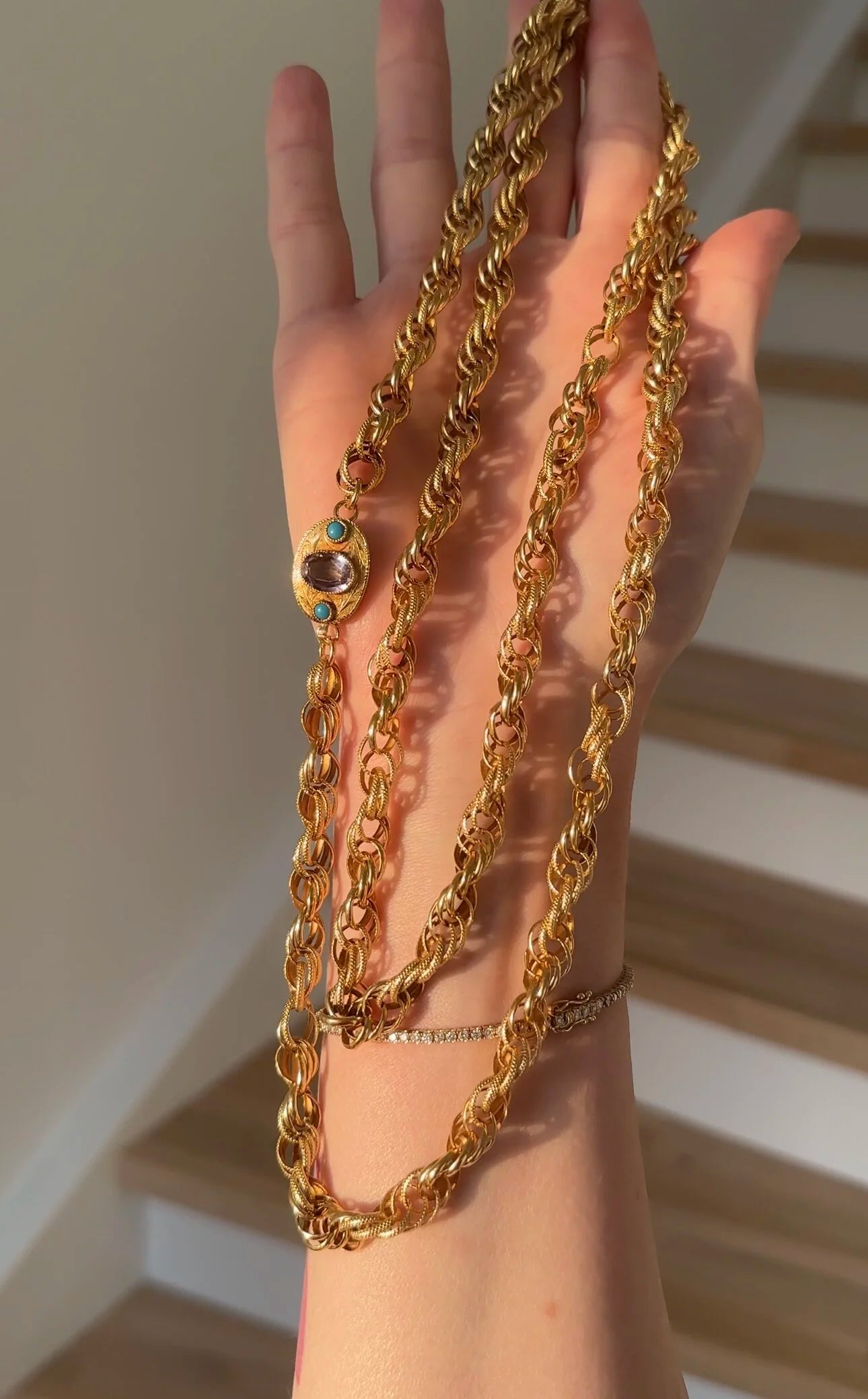 Extraordinary Rare Victorian Necklace 18K Gold