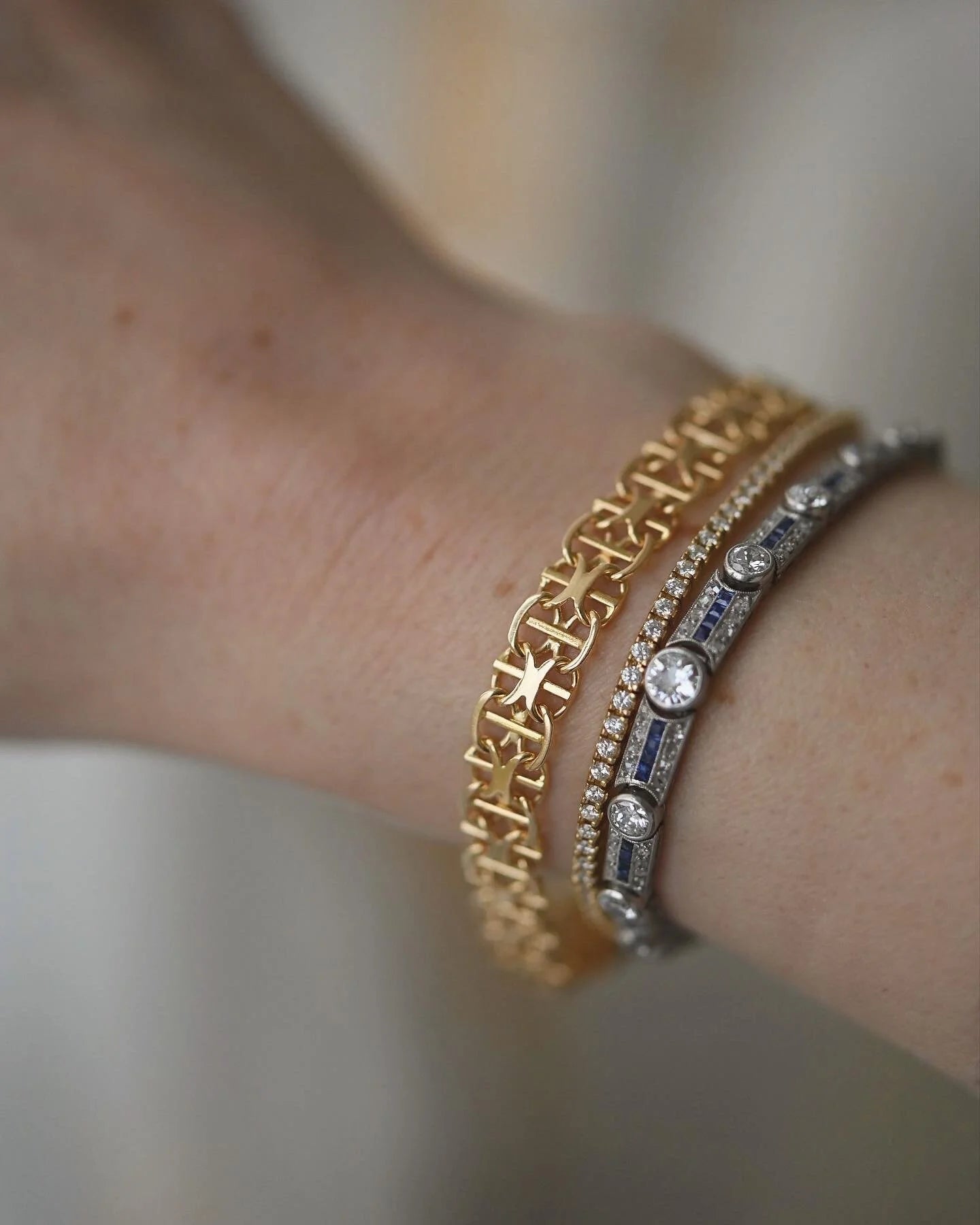 Gorgeous Swedish Bracelet by Ahlms 1966 18K Gold