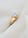 Radiant Blue Cabochon Spinel Ring 1964 18K Gold 19