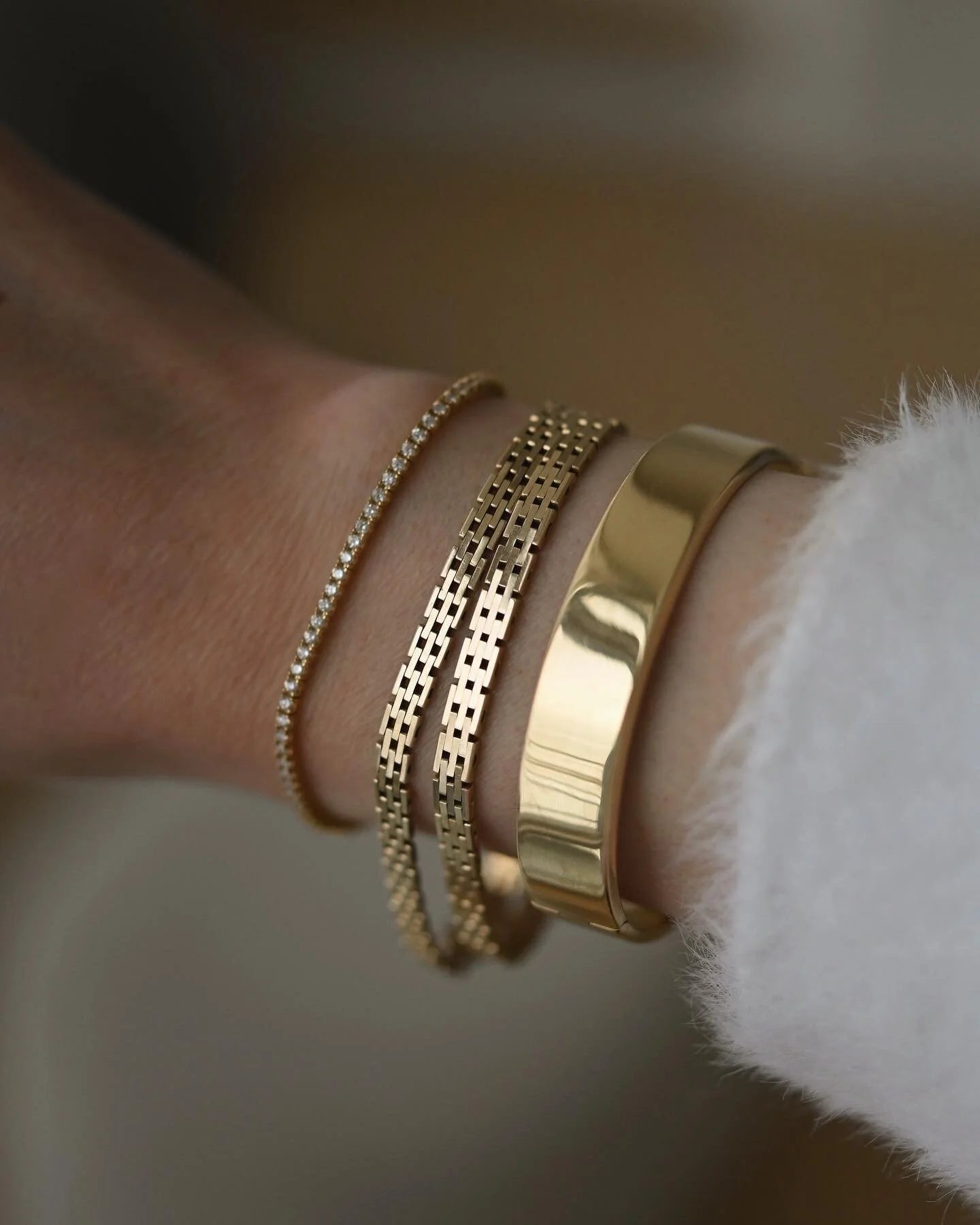 Danish Mid 1900s Vintage Bracelets Selling Seperately 14K Gold 1960s
