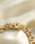 Big Heavy Vintage Brick Link Bracelet 14K Gold 1960s