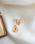 The Cutest Antique Earrings w Clear Quartz Original Box 18K Gold 1920