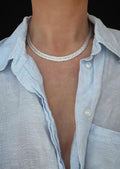 Stunning Weaved Herringbone Necklace Silver Vintage 1960s