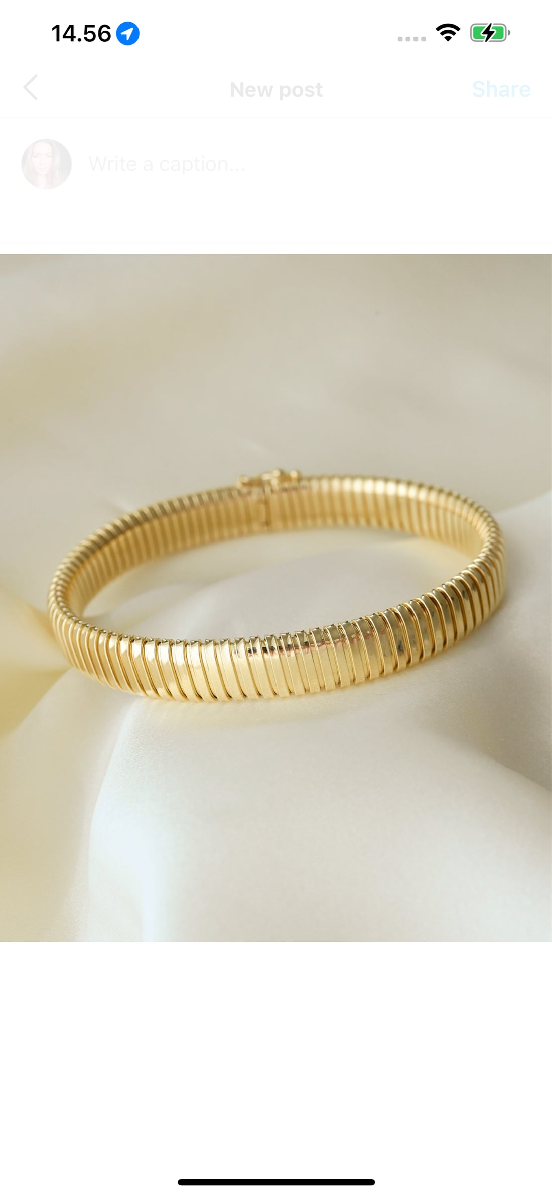 Rare Vintage Tubogas Bracelet 14K Gold 1970s