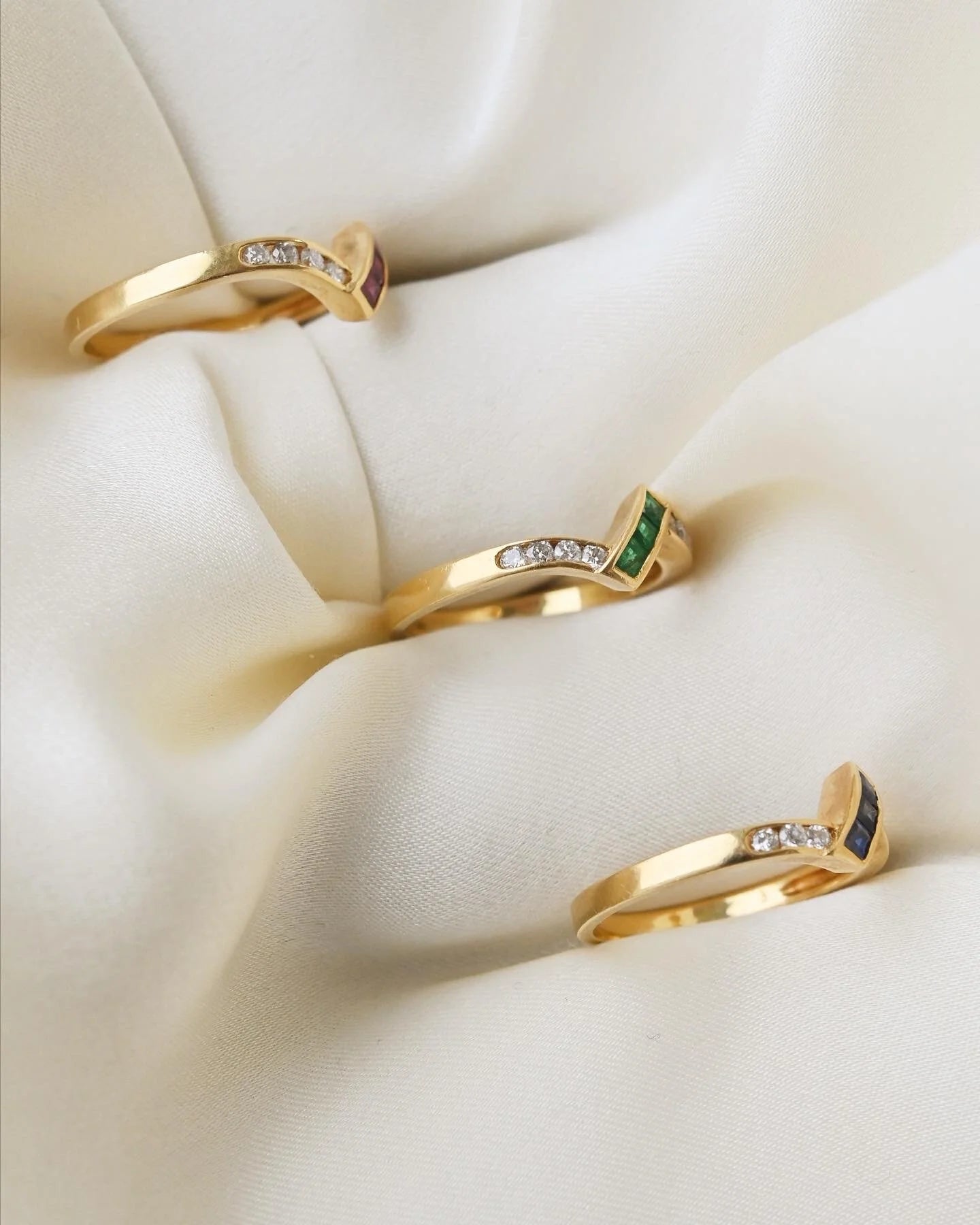 Diamond x Ruby x Sapphire x Emerald Harem Ring 18K Gold