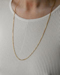 Two-in-One Long Vintage Curb Chain 18K Gold Italian Vintage