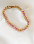 Extraordinary Rare Natural Ruby Tennis Bracelet 18K Solid Gold