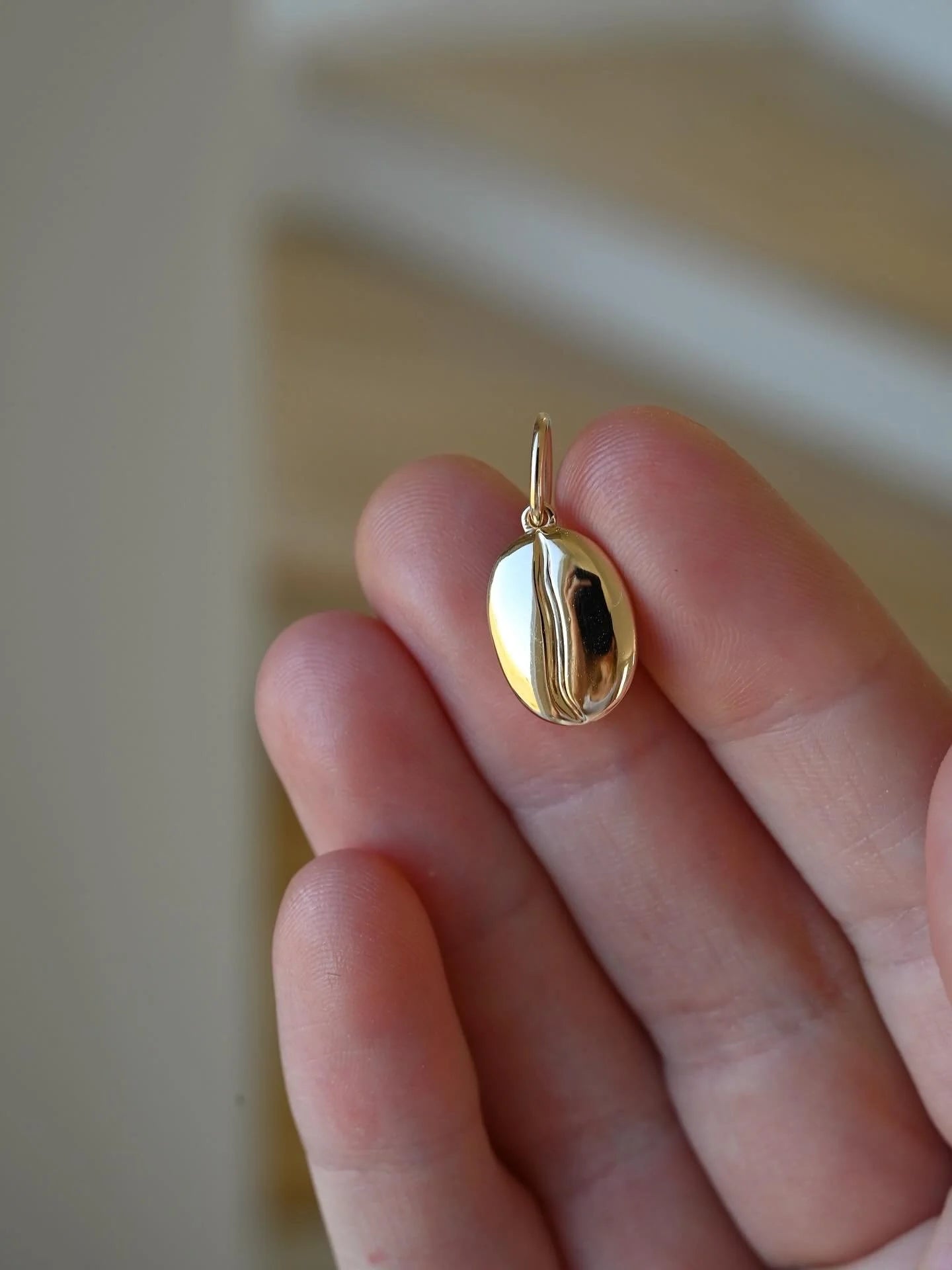 OMJ Fine Jewelry : One Last "Lucky Coffee Bean Pendant" 14K Gold Denmark 2025