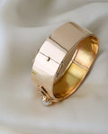 Amazing Swedish Vintage Bangle w Pearl 18K Gold 1957