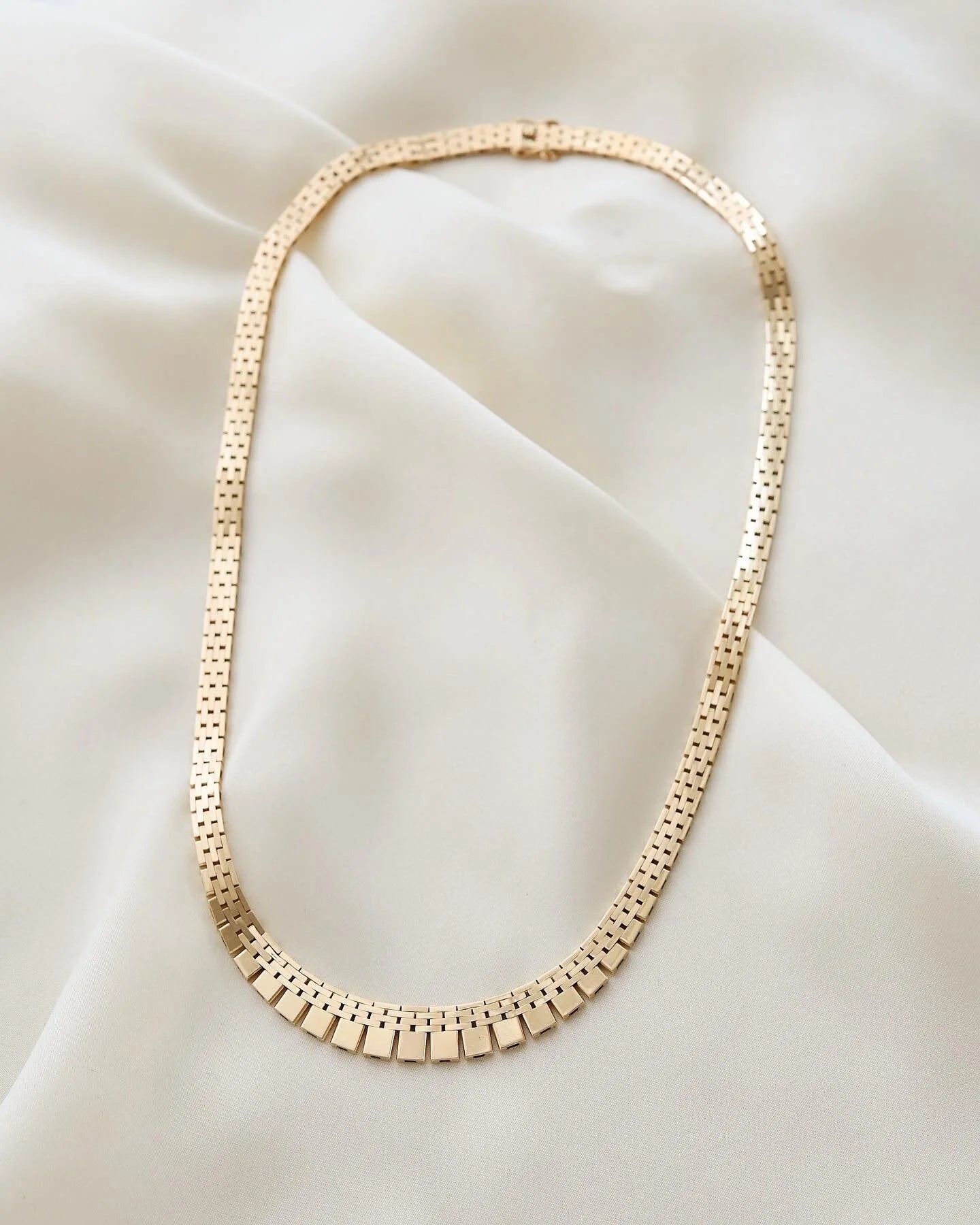 Gorg Mid Size Brick Link Chain 14K Gold 1960s