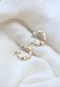 Gorg Vintage 18K Two-Tone Gold Hoop 1980s Earrings