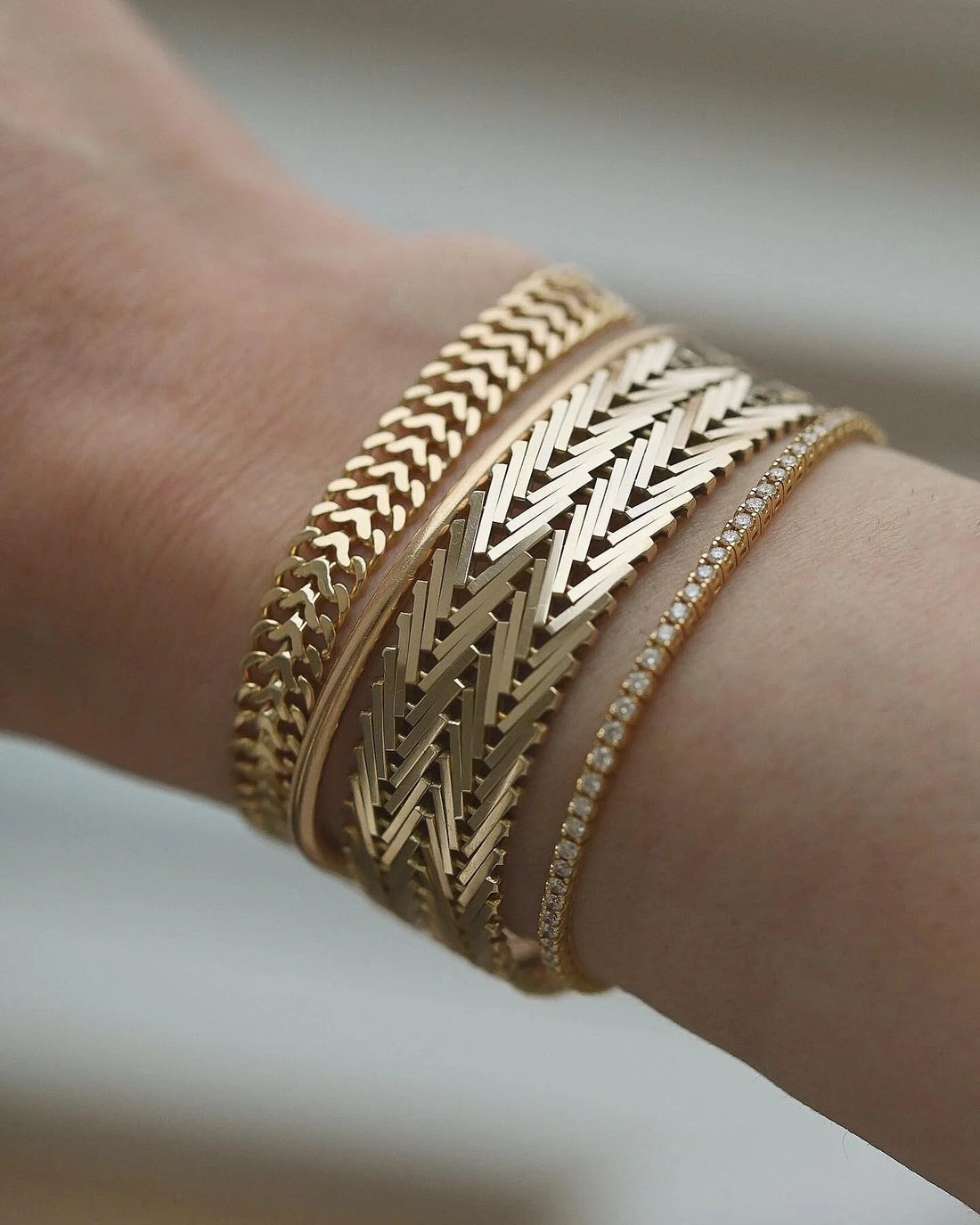 Sublime Danish Vintage Bracelet by Eli Lindbom 14K Gold 1963