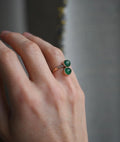 The Best Antique Emerald Bypass Toi Et Moi Ring 14K Gold
