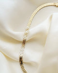 Stylish Danish Brick Link Necklace by N.C. Nielsen 14K Gold 1965